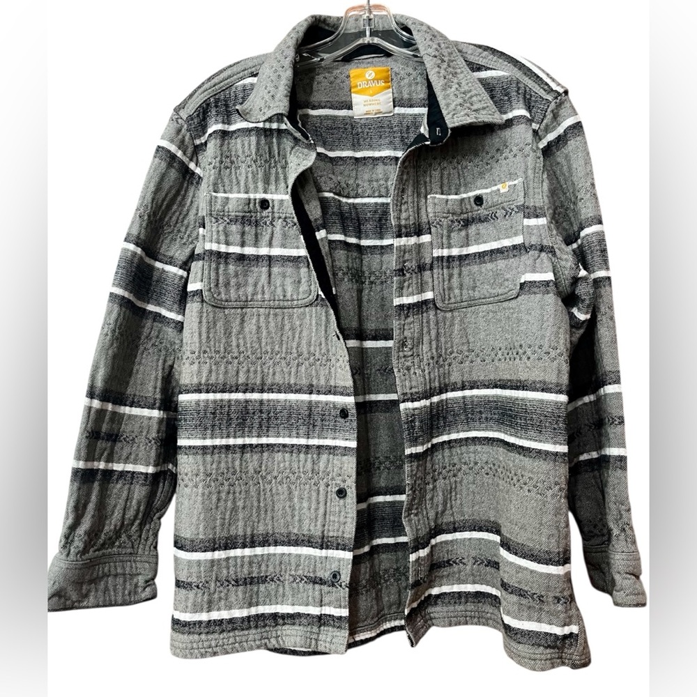 Dravus by Zumiez Black and Gray Striped Shirt heavy flannel